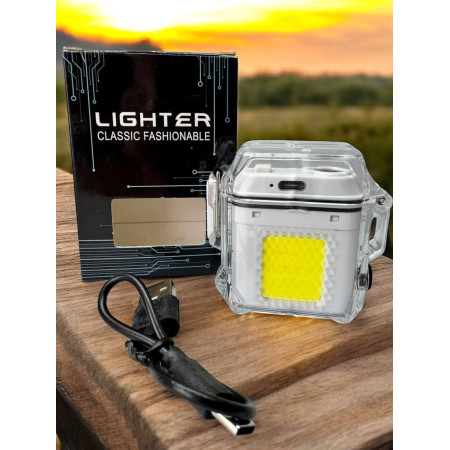 Багатофункціональна USB-запальничка з ліхтариком Lighter Classic Fashionable Колір: білий