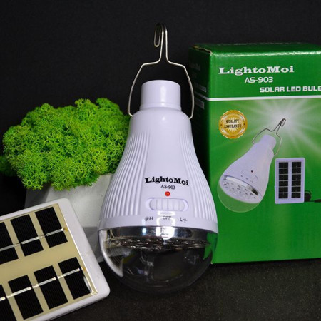 Портативна LED лампа із сонячною панеллю та акумулятором
