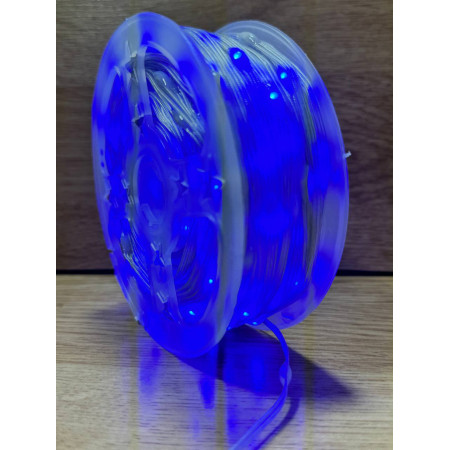 Світлодіодна гірлянда нитка-роса 60 м, 500 LED, 220V, 1 режим, IP65, прозорий силіконовий провід, колір свічення синій