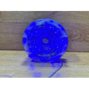 Світлодіодна гірлянда нитка-роса 60 м, 500 LED, 220V, 1 режим, IP65, прозорий силіконовий провід, колір свічення синій. Photo 3