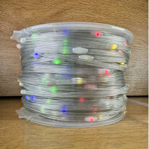 Світлодіодна гірлянда нитка-роса 100 м, 1000 LED, 220V, 1 режим, IP65, прозорий силіконовий провід, колір свічення RGB. Photo 3
