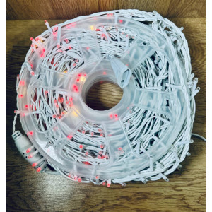 Світлодіодна гірлянда нитка 50 м, 500 LED, 220V, 1 режим, IP65, білий каучуковий провід, колір свічення червоний. Photo 2