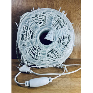 Світлодіодна гірлянда нитка 50 м, 500 LED, 220V, 1 режим, IP65, білий каучуковий провід, колір свічення rgb. Photo 2