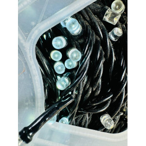 Світлодіодна гірлянда нитка 50 м, 500 LED, 220V, 1 режим, IP65, чорний каучуковий провід, колір свічення Холодний білий. Photo 3