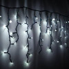 Вулична світлодіодна гірлянда «Бахрома» Icicle 10 м, 200 LED, біле світло, чорний провід