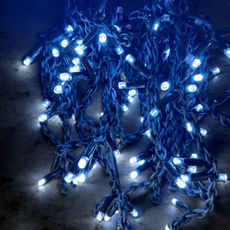 Вулична світлодіодна гірлянда «Бахрома» Icicle 10 м, 200 LED, біле світло, чорний провід