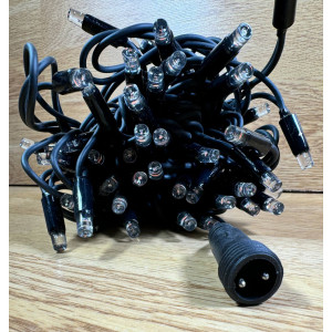 Світлодіодна гірлянда нитка 10 м, 100 LED, 220V, 1 режим, IP65, чорний каучуковий провід, колір свічення зелений. Photo 3