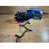 Светодиодная гирлянда нить 10 м, 100 LED, 220V, 1 режим, IP65, черный каучуковый провод, цвет свечения RGB