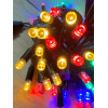 Светодиодная гирлянда нить 10 м, 100 LED, 220V, 1 режим, IP65, черный каучуковый провод, цвет свечения RGB