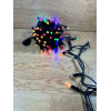 Светодиодная гирлянда нить 10 м, 100 LED, 220V, 1 режим, IP65, черный каучуковый провод, цвет свечения RGB