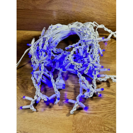 Вулична світлодіодна гірлянда «Бахрома» Icicle 10 м, 200 LED, синє світло, білий провід