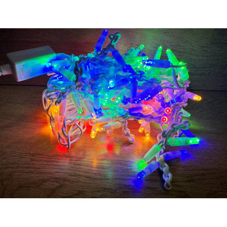 Вулична світлодіодна гірлянда «Бахрома» Icicle 10 м, 200 LED, RGB світло, білий провід