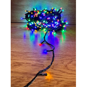 Светодиодная гирлянда нить 35 м, 500 LED, 220V, 8 режимов, IP65, черный каучуковый провод, цвет свечения rgb 