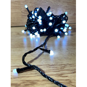 Светодиодная гирлянда нить 7.5 м 100 LED, 220V, 8 режимов, IP65, черный каучуковый провод, цвет свечения белый