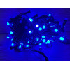Світлодіодна гірлянда нитка 12.5 м 200 LED, 220V, 8 режимів, IP65, чорний каучуковий провід, колір свічення синій