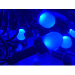 Светодиодная гирлянда нить 12.5 м 200 LED, 220V, 8 режимов, IP65, черный каучуковый провод, цвет свечения синий. Photo 3