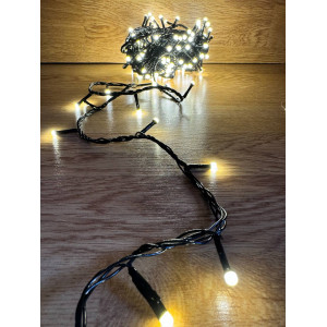 Світлодіодна гірлянда нитка 11 м 200 LED, 220V, 8 режимів, IP65, чорний провід каучуковий, колір свічення теплий білий. Photo 3
