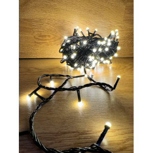 Светодиодная гирлянда нить 11 м 200 LED, 220V, 8 режимов, IP65, черный каучуковый провод, цвет свечения теплый белый 
