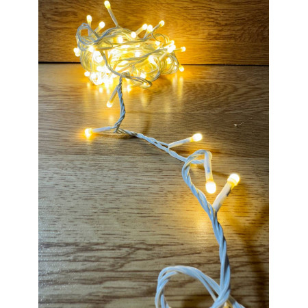 Світлодіодна гірлянда нитка 4.5 м 100 LED, 220V, 8 режимів, IP65, білий каучуковий провід, колір свічення білий