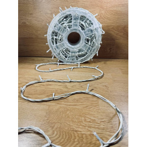 Світлодіодна гірлянда нитка 50 м, 500 LED, 220V, 1 режим, IP65, білий каучуковий провід, колір свічення теплий білий. Photo 3