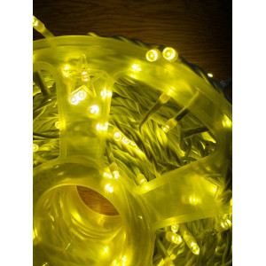 Світлодіодна гірлянда нитка 50 м, 500 LED, 220V, 1 режим, IP65, білий каучуковий провід, колір свічення теплий білий. Photo 2