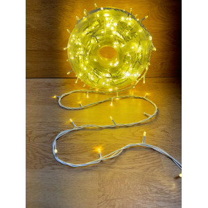 Світлодіодна гірлянда нитка 50 м, 500 LED, 220V, 1 режим, IP65, білий каучуковий провід, колір свічення теплий білий