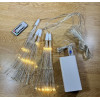 Гірлянда  Штора світлодіодна Феєрверк від usb з пультом, 600 LED, 3 м, 5 пучків, світло тепле біле