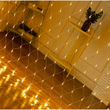 Гирлянда светодиодная "Сетка", 1,5x1,5 м, 120 LED, свет теплый белый, от сети, IP44 