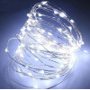 Світлодіодна гірлянда нитка Крапля роси 10 м, 100 LED, на батарейках, колір свічення білий
