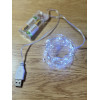Світлодіодна гірлянда нитка Крапля роси 5 м, 50 LED, на батарейках та usb, колір свічення білий