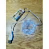 Світлодіодна гірлянда нитка Крапля роси 10 м, 100 LED, на батарейках та usb, колір свічення білий