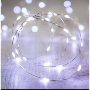 Світлодіодна гірлянда нитка Крапля роси 10 м, 100 LED, на батарейках та usb, колір свічення білий. Photo 3