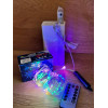 Гирлянда конский хвост роса 200 LED  2 м,  10 нитей, серебряная проволока, от usb, цвет свечения RGB 