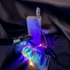 Гирлянда конский хвост роса 200 LED  2 м,  10 нитей, серебряная проволока, от usb, цвет свечения RGB 
