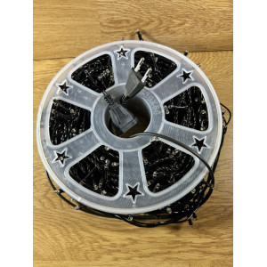 Світлодіодна гірлянда нитка 50 м, 500 LED, 220V, 1 режим, IP65, чорний каучуковий провід, колір свічення синій. Photo 2
