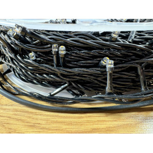 Світлодіодна гірлянда нитка 50 м, 500 LED, 220V, 1 режим, IP65, чорний каучуковий провід, колір свічення синій. Photo 3