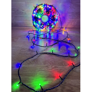 Світлодіодна гірлянда нитка 50 м, 500 LED, 220V, 1 режим, IP65, чорний каучуковий провід, колір свічення RGB. Photo 3