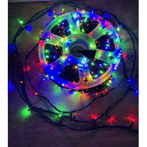 Світлодіодна гірлянда нитка 50 м, 500 LED, 220V, 1 режим, IP65, чорний каучуковий провід, колір свічення RGB. Photo 2