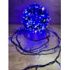 Світлодіодна гірлянда нитка 50 м, 500 LED, 220V, 1 режим, IP65, чорний каучуковий провід, колір свічення синій