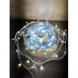 Світлодіодна гірлянда нитка 50 м, 500 LED, 220V, 1 режим, IP65, білий каучуковий провід, колір свічення білий. Photo 2