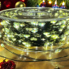 Світлодіодна гірлянда нитка "Роса" 200м, 2000 LED, від мережі, 8 режимів, IP65, зелений провід, тепле біле світло