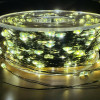 Світлодіодна гірлянда нитка "Роса" 100 м, 1000 LED, 8 режимів, від usb + блочок, пульт, IP65, зелений провід, тепле біле світло