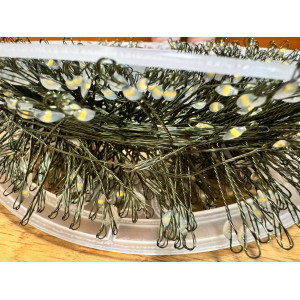 Світлодіодна гірлянда-нитка 150 м, 3000 LED, холодне біле світло, пульт, IP44, зелений дріт. Photo 2