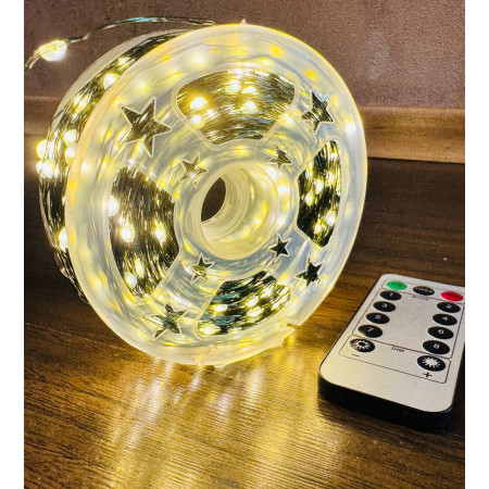 Світлодіодна гірлянда нитка "Роса" 200м, 2000 LED, від мережі, 8 режимів, IP65, зелений провід, тепле біле світло