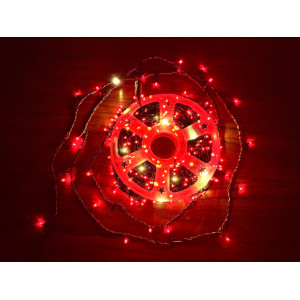 Світлодіодна гірлянда нитка 50 м, 500 LED, червоне світло, IP65, чорний каучуковий провід. Photo 3