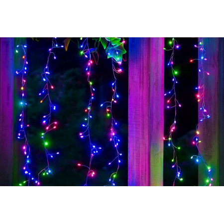Гірлянда штора мішура «Крапля Роси» 3×3 м, 800 LED, RGB світло, USB, з пультом.