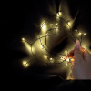 Світлодіодна гірлянда-нитка мішура 30 м, 900 LED — тепле біле світло, IP44, з пультом, зелений дріт
