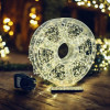 Світлодіодна гірлянда-нитка мішура 100 м, 3000 LED — тепле біле світло, IP44, з пультом, зелений дріт