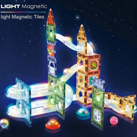 Конструктор магнітний з підсвічуванням Magnetic DIY СН1226 90 елементів "Лабіринт" 