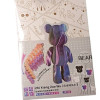 DIY конструктор 3D-пазл "Bearbrick" синий/розовый - с мармуровым принтом 20×8 см